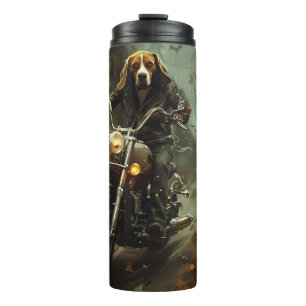 Beagle Riding Motorcycle Halloween Scary  Thermal Tumbler