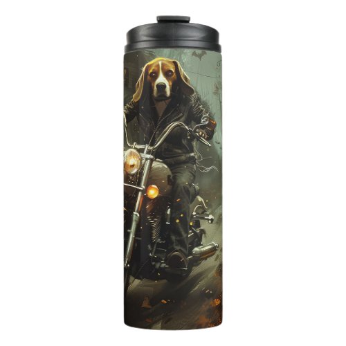Beagle Riding Motorcycle Halloween Scary  Thermal Tumbler