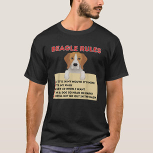 Beagle Rules For Owner Funny Beagle Dog Lover Pet T-Shirt