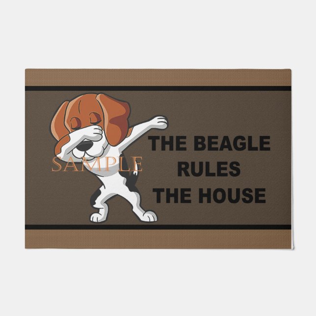 Beagle Rules The House Doormat, Beagles Lover Doormat (Front)