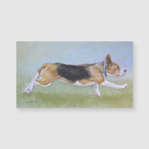 Beagle Running Dog Art Magnetic Card