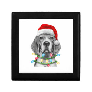 Beagle Santa Christmas Tree Lights Xmas Boys Men D Gift Box