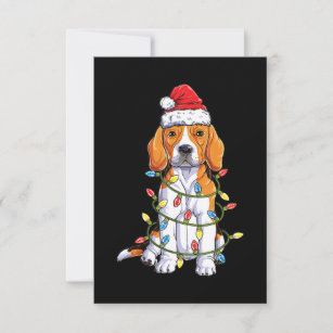 Beagle Santa Christmas Tree Lights Xmas Gifts Boys RSVP Card