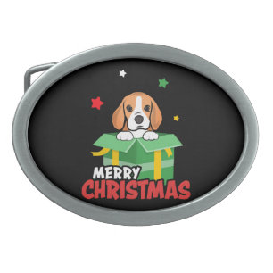 Beagle Santa Dog Lovers Merry Christmas Xmas Belt Buckle