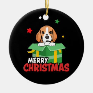 Beagle Santa Dog Lovers Merry Christmas Xmas Ceramic Ornament