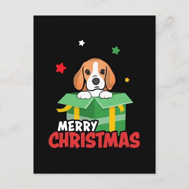 Beagle Santa Dog Lovers Merry Christmas Xmas  Enclosure Card (Front)