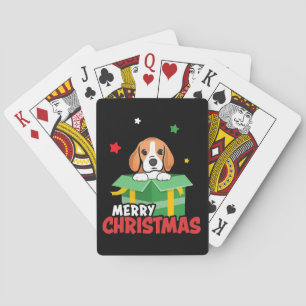 Beagle Santa Dog Lovers Merry Christmas Xmas Poker Cards