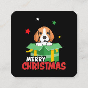 Beagle Santa Dog Lovers Merry Christmas Xmas Square Business Card