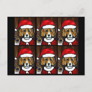 BEAGLE SANTA HOLIDAY POSTCARD