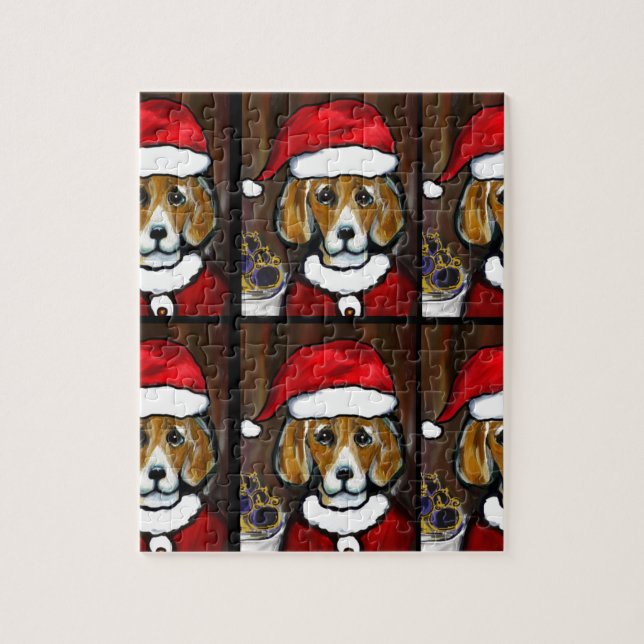 BEAGLE SANTA JIGSAW PUZZLE (Vertical)