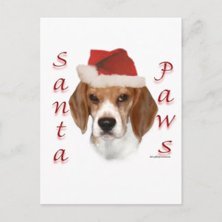 Beagle Santa Paws Holiday Postcard