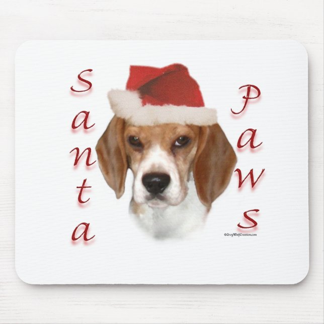 Beagle Santa Paws Mouse Pad (Front)