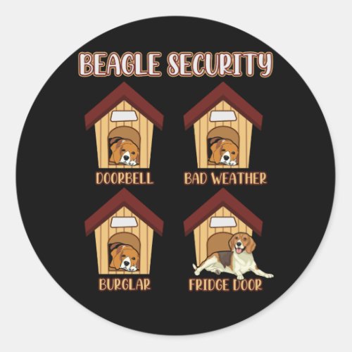 Beagle Security Beagle Doorbell Bad Weather Burgla Classic Round Sticker