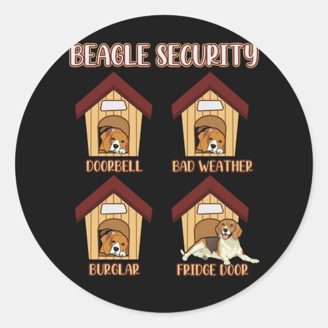 Beagle Security Beagle Doorbell Bad Weather Burgla Classic Round Sticker (Front)