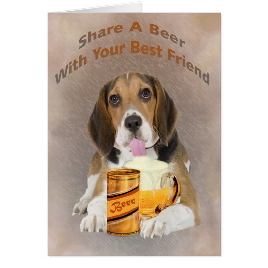 Beagle Shares A Beer Cards (Front)