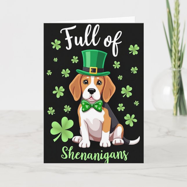 Beagle Shenanigans St Patricks Card (Front)