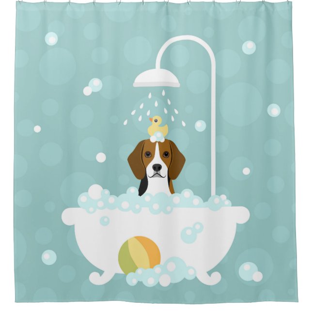 Beagle Shower Curtain (Front)