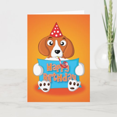 beagle _ sign _ happy birthday card