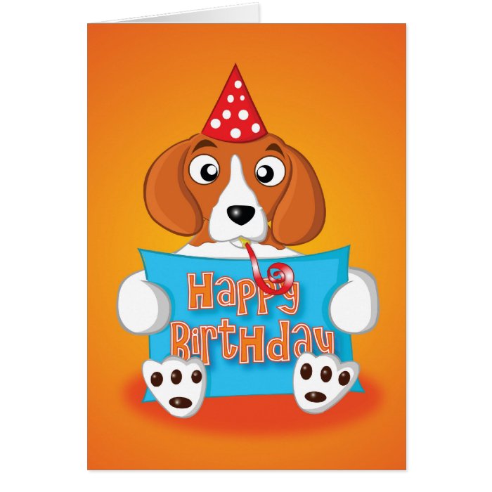 beagle   sign   happy birthday card