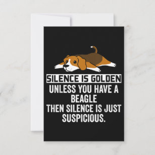 Beagle Silence Is Golden Funny Dog RSVP Card