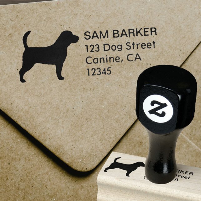 Beagle Silhouette Dog Lover's Return Address Rubber Stamp (Creator Uploaded)