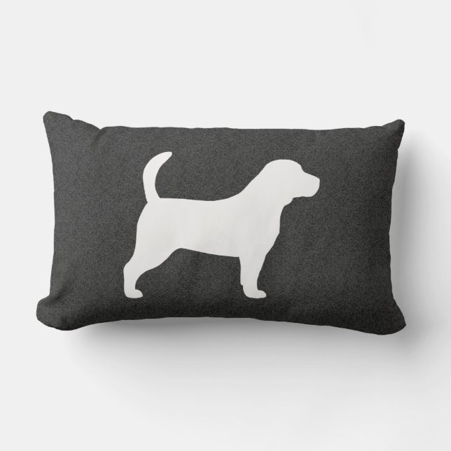 Beagle Silhouette Lumbar Pillow (Front)