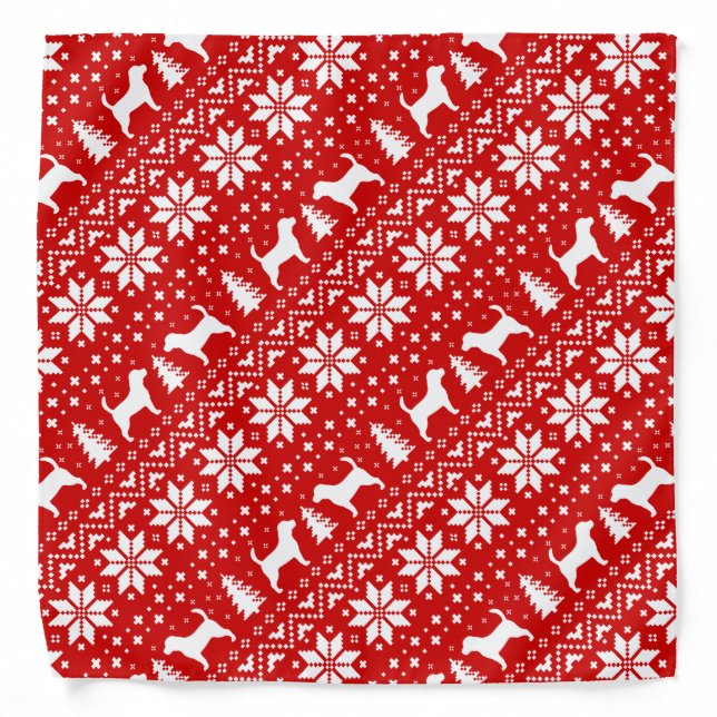 Beagle Silhouettes Christmas Pattern Bandana (Front)