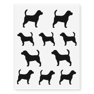 Beagle Silhouettes Temporary Tattoos