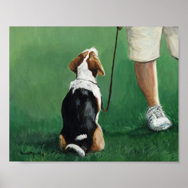 Beagle Sit Art Print (Front)