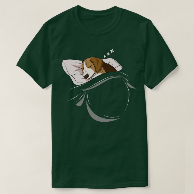Beagle Sleeping Animal Nap Napping Slumber T-Shirt (Design Front)