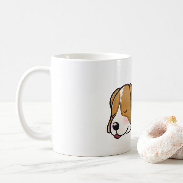 Beagle Sleeping Cartoon Coffee Mug (With Donut)