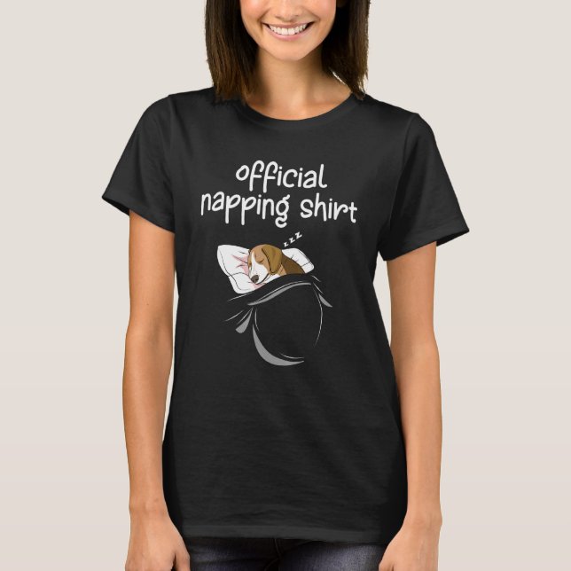 Beagle Sleeping Women Pajamas Outfit Nap Pjs Nappi T-Shirt (Front)