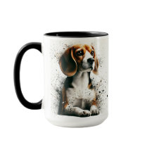 Beagle Splatter Coffee Mug Cup