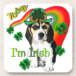 Beagle St Patrick's Day Beverage Coaster