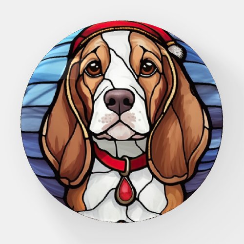 Beagle Stained Glass Christmas Paperweight