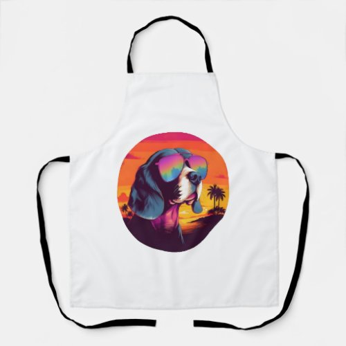 Beagle Sunset Background Shirt Beagle Mom Beagle Apron