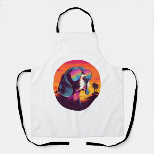 Beagle Sunset Background Shirt, Beagle Mom, Beagle Apron