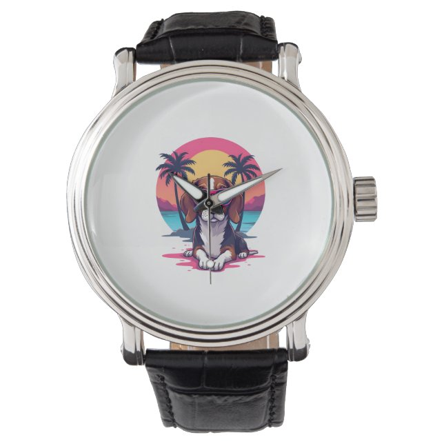 Beagle Sunset Background Shirt, Beagle Mom, Beagle Watch (Front)