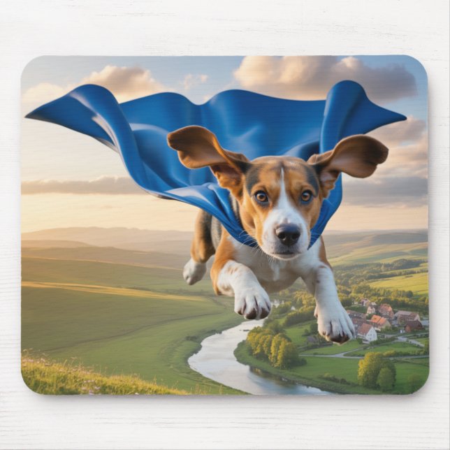 Beagle Superhero Mousepad (Front)