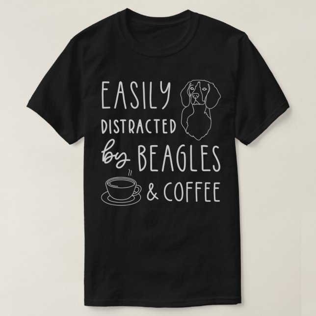 Beagle T shirt, Beagle Lover , Beagles & Coffee  T-Shirt (Design Front)