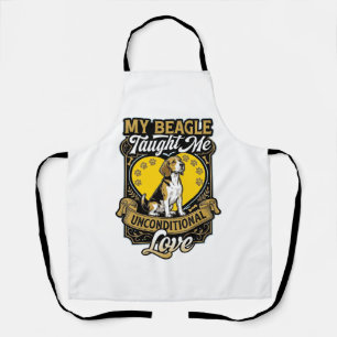 Beagle Taught Me Unconditional Love Dog Heart Paws Apron
