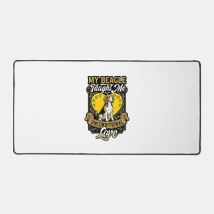 Beagle Taught Me Unconditional Love Dog Heart Paws Desk Mat