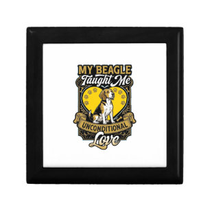 Beagle Taught Me Unconditional Love Dog Heart Paws Gift Box