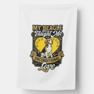 Beagle Taught Me Unconditional Love Dog Heart Paws House Flag