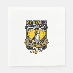 Beagle Taught Me Unconditional Love Dog Heart Paws Napkins