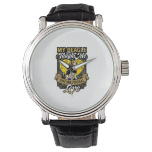 Beagle Taught Me Unconditional Love Dog Heart Paws Watch