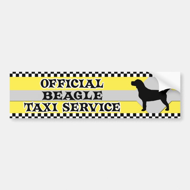 Beagle Taxi Service Bumper Sticker (Front)