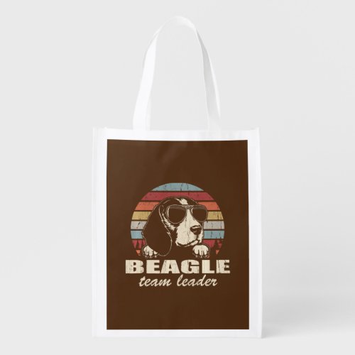 Beagle Team Leader Cool Dog Sunglasses   Grocery Bag