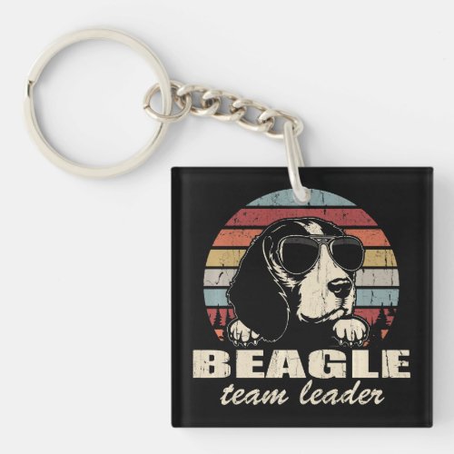 Beagle Team Leader Cool Dog Sunglasses   Keychain