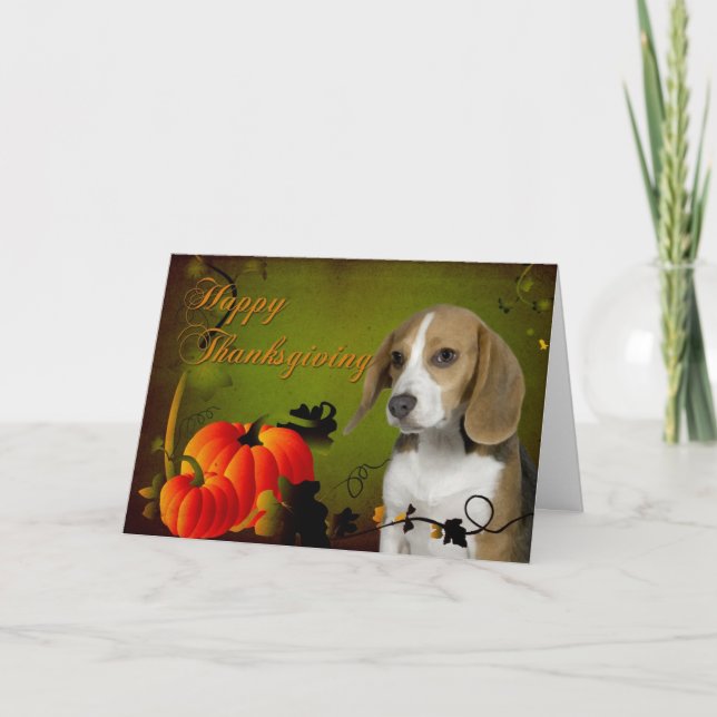 Beagle Thanksgiving Card (Front)